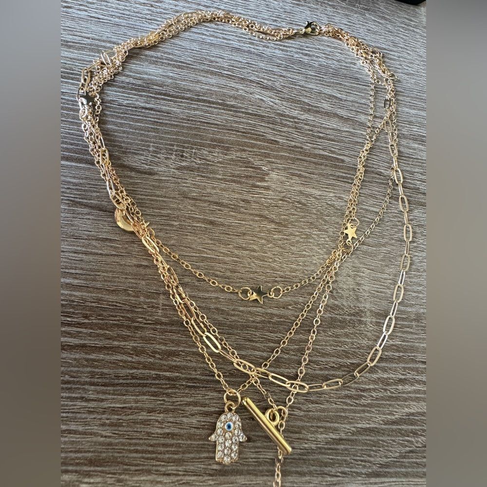 Gold Layered evil eye Necklace A1408 - Picture 5 of 6